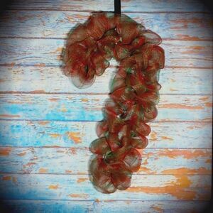Candy Cane Wreath Green & Red Winter Christmas Wreath